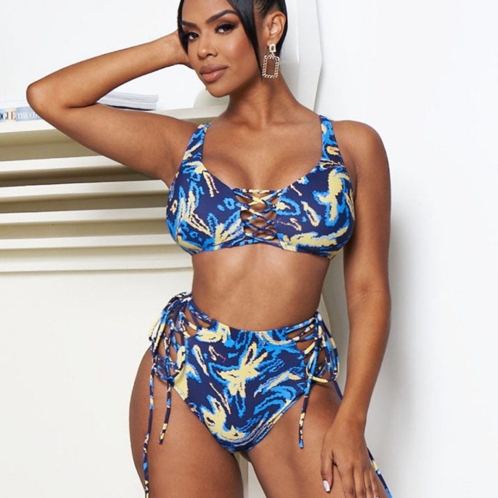 Blue abstract 🩱 swimsuit